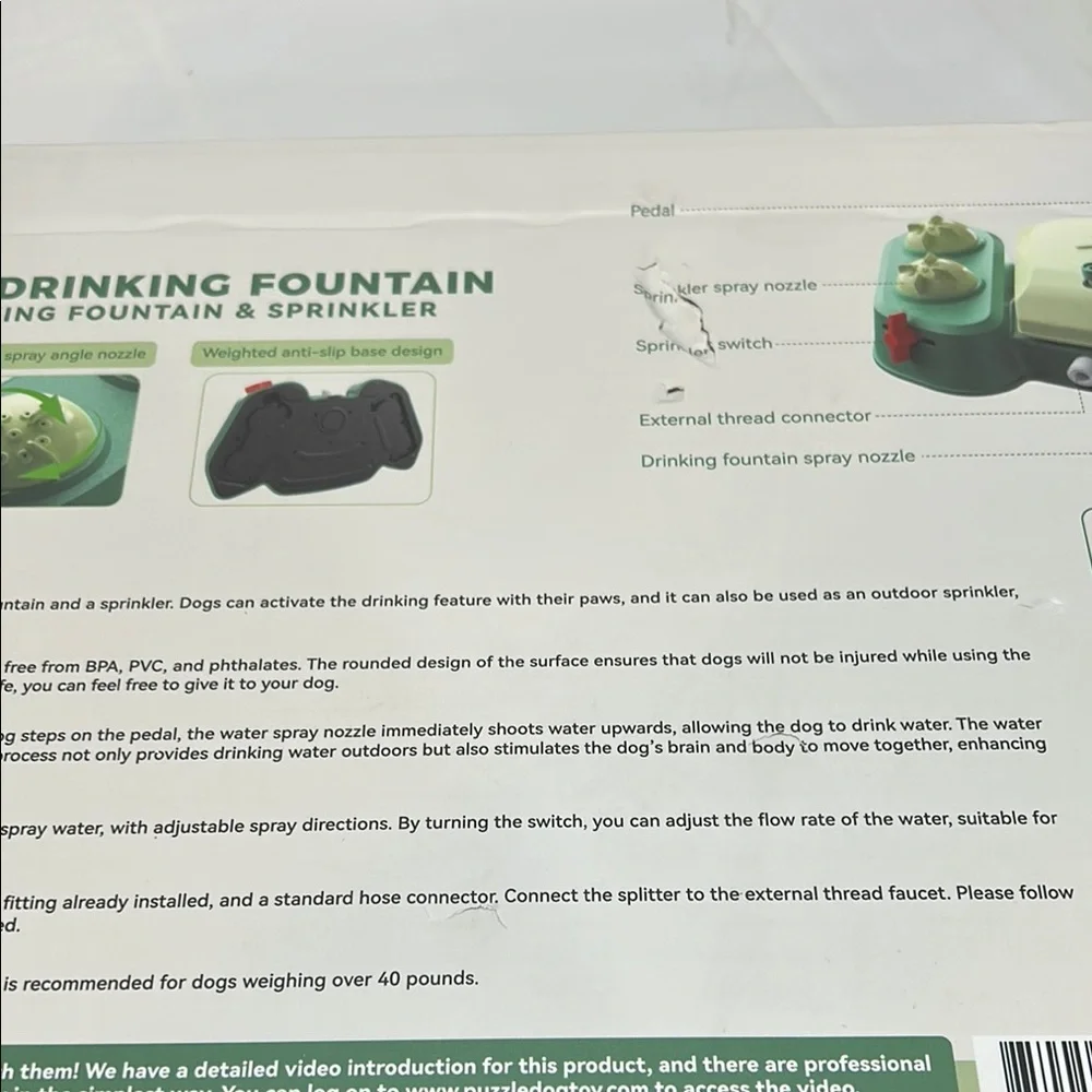 KADTC Dog outdoor drinking fountain 2-in-1 function,drinking fountain &sprinkler